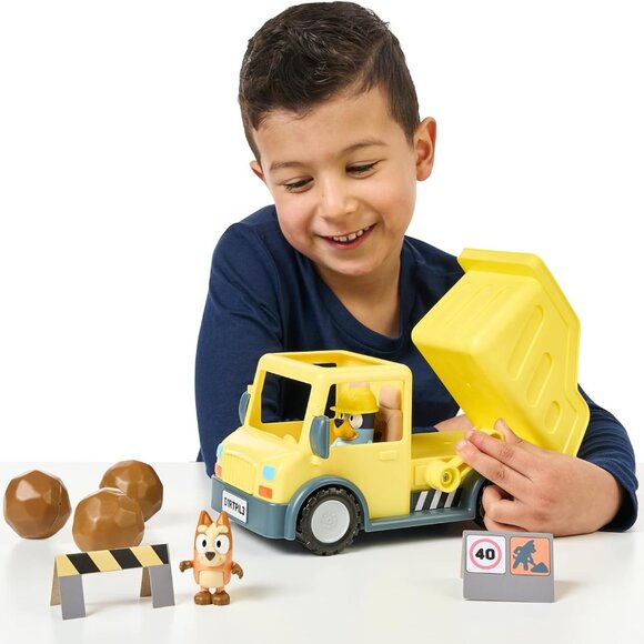 Bluey Dump Truck Toy Playset with Hard Hat Bluey & Muddy Bingo Figures 3+ - Picture 3 of 5